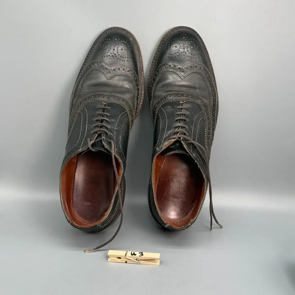 Allen Edmonds Macneil Mens 10 Black Leather Dress Shoes Lace-Up Block Heel